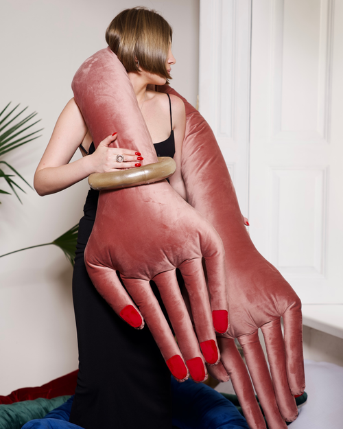 Hand-Shaped Pillow in Soft Blush