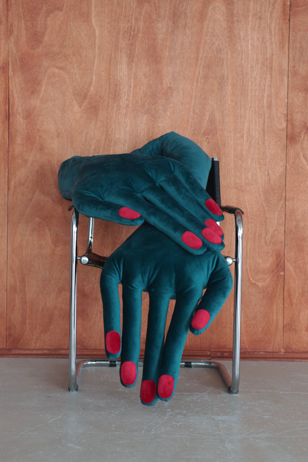 Hand-Shaped Pillow in Velvet Teal