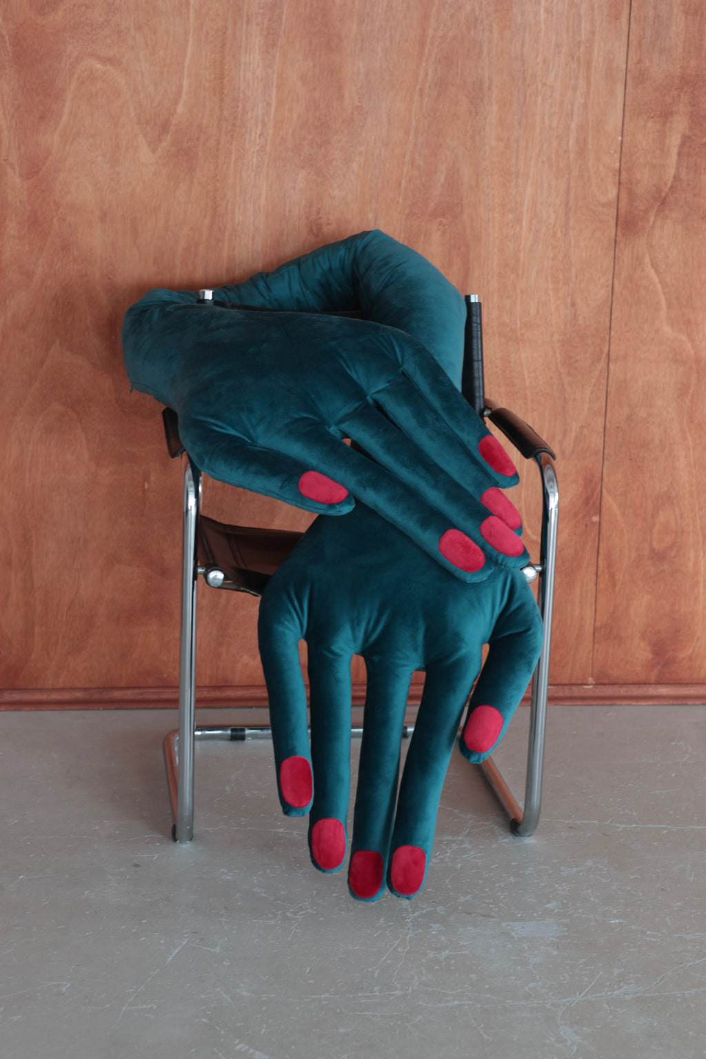 Hand-Shaped Pillow in Velvet Teal