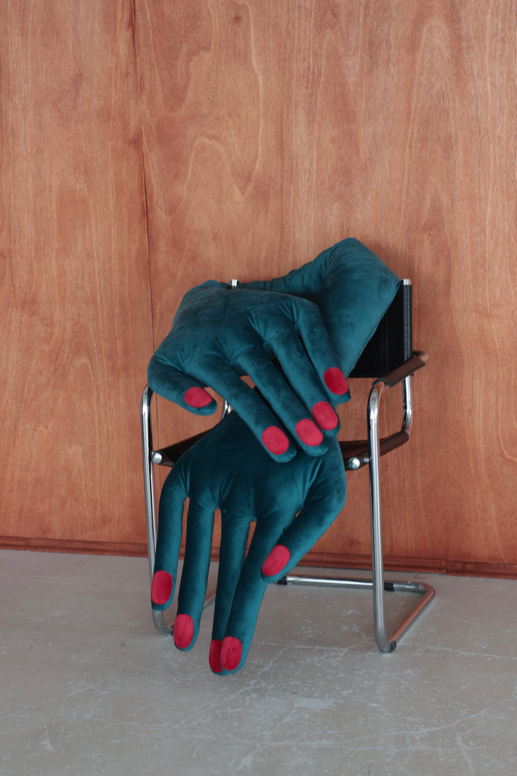 Hand-Shaped Pillow in Velvet Teal